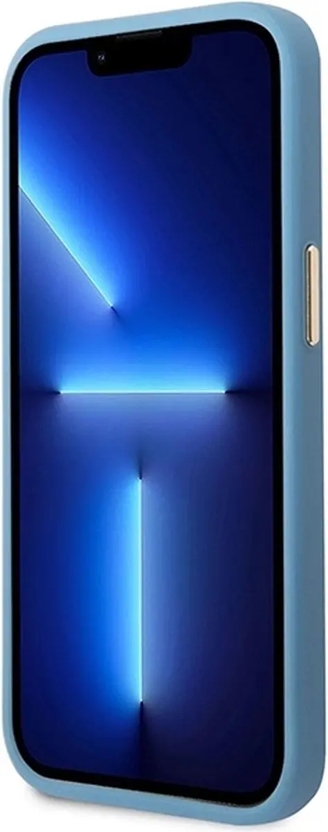 Guess 4G Plaque Back Case - iPhone 14 Pro Max - Blauw - MagSafe