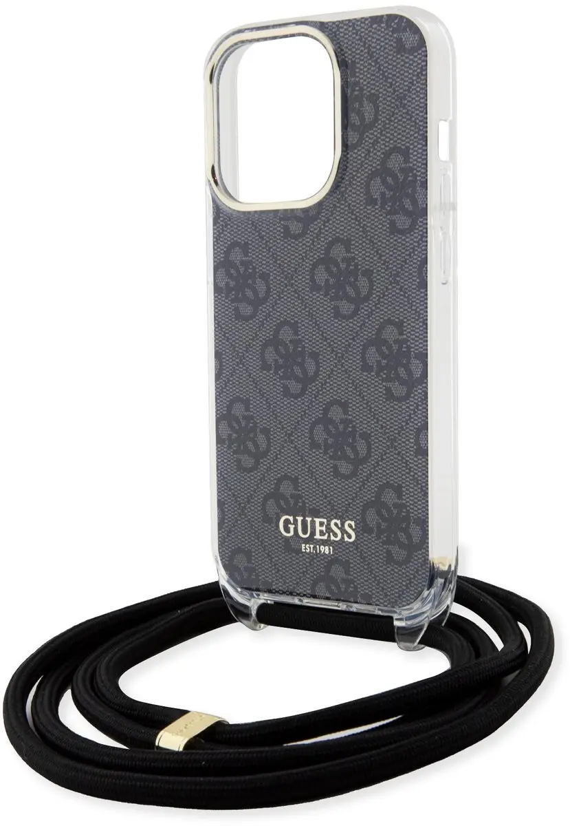 Guess 4G Printed Crossbody Hoes iPhone 15 Pro Max - Zwart