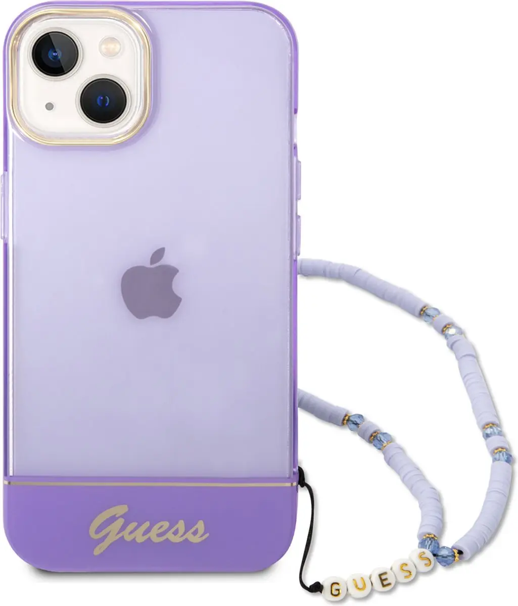 GUESS Telefoonhoesje iPhone 14 Plus - Paars Transparant - MagSafe - afbeelding 6 van 6