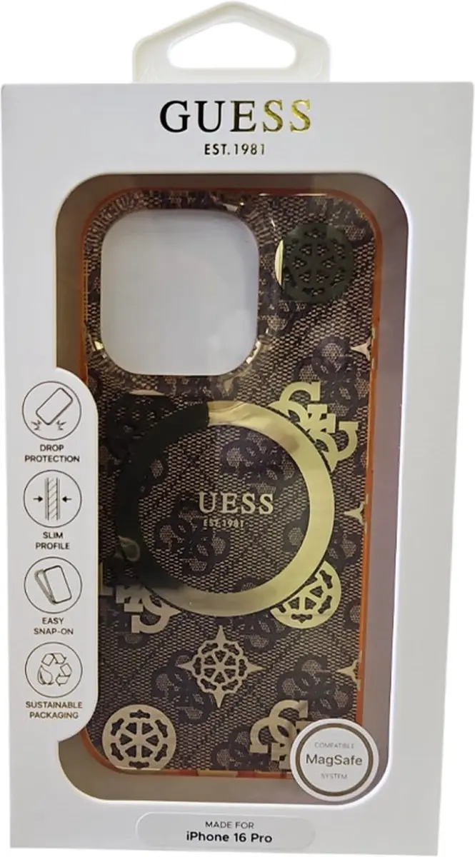 Guess iPhone 16 Pro Backcover Magsafe IML - Bruin GUHMP16LH4PYEEW - afbeelding 6 van 6