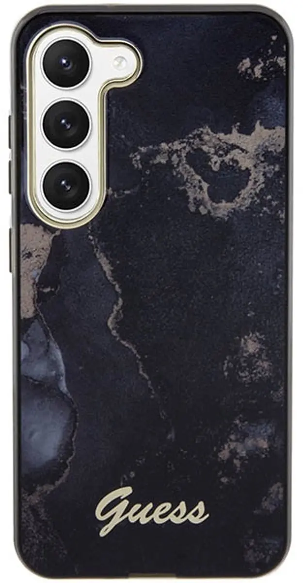 GUESS Golden Marble Hoesje - Samsung Galaxy S23 - Zwart
