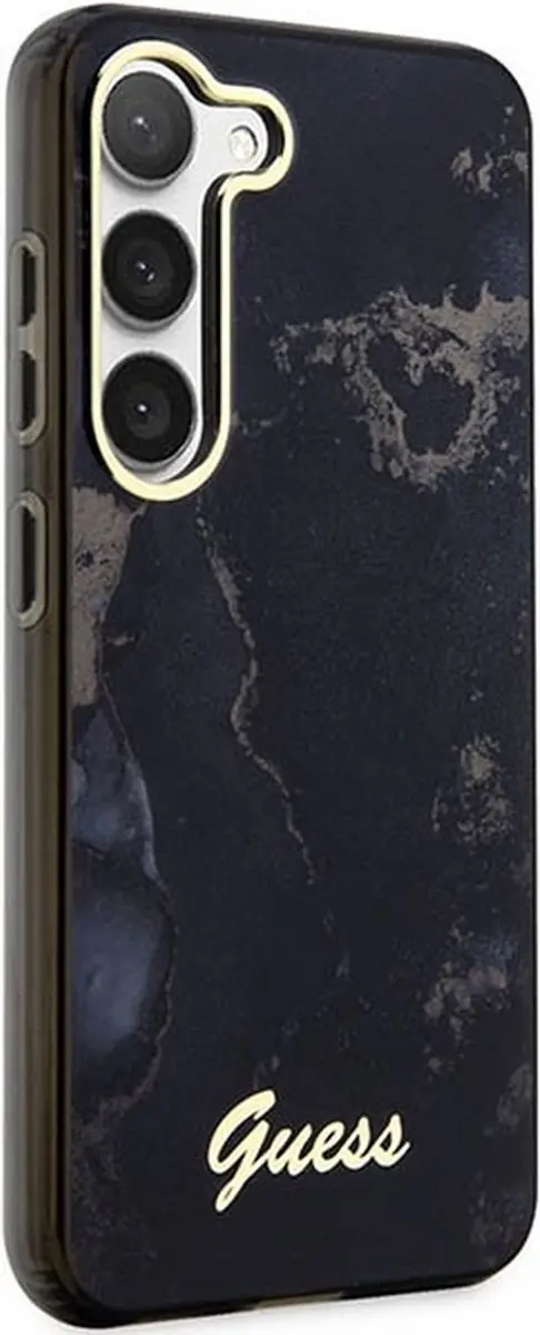 GUESS Golden Marble Hoesje - Samsung Galaxy S23 - Zwart