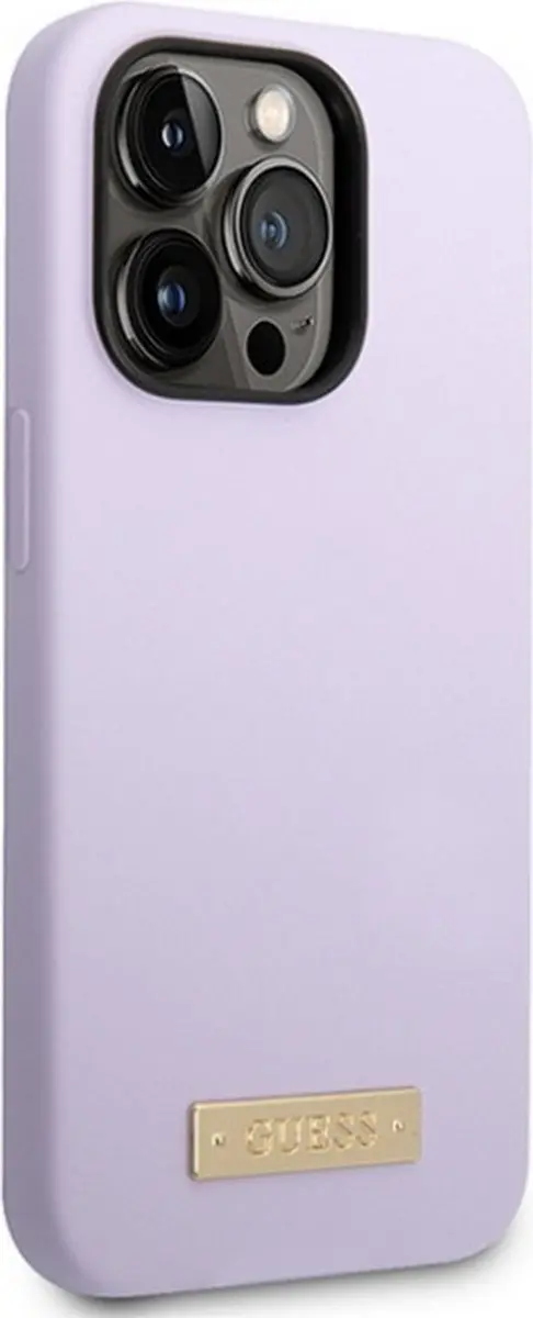 GUESS Silicone Back Case - iPhone 14 Pro - Paars - MagSafe