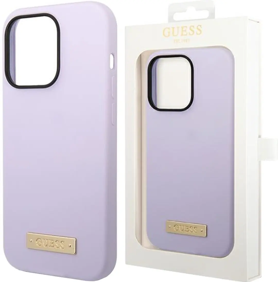GUESS Silicone Back Case - iPhone 14 Pro - Paars - MagSafe