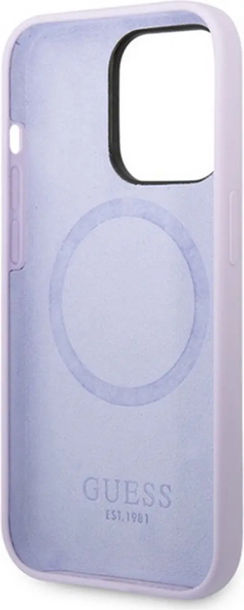 GUESS Silicone Back Case - iPhone 14 Pro - Paars - MagSafe