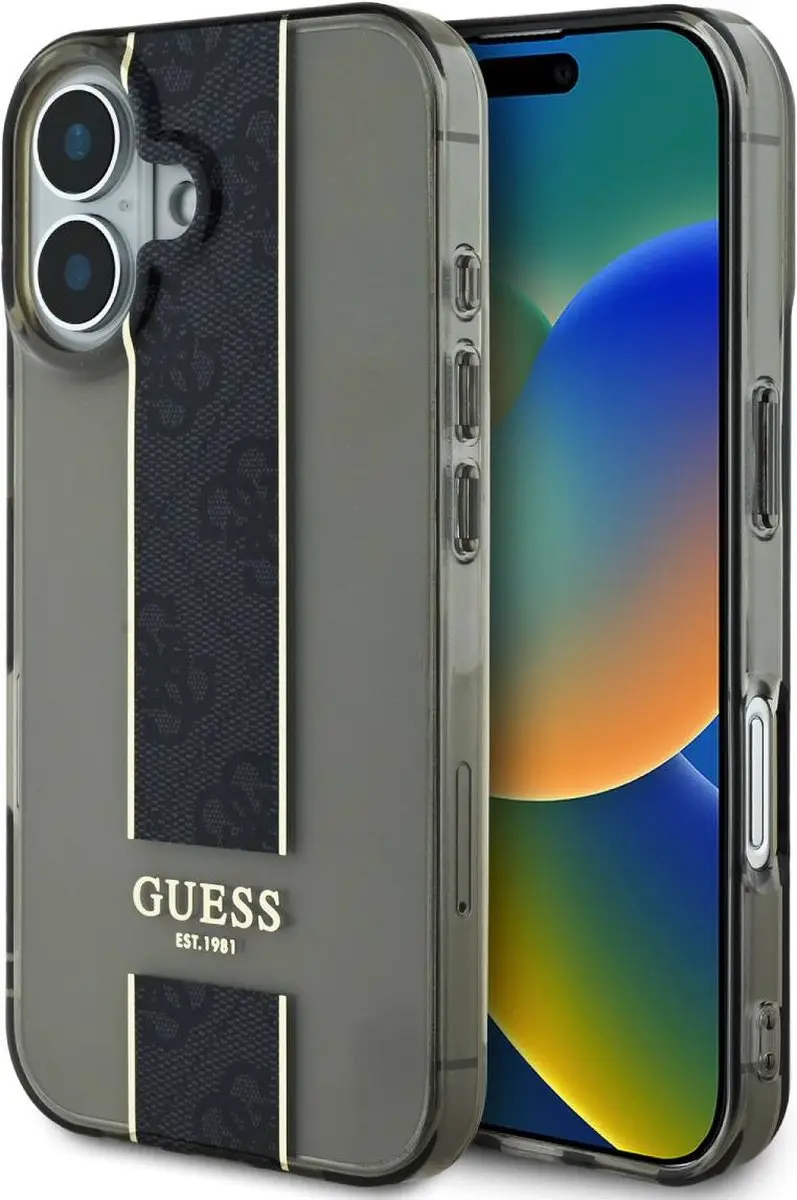GUESS Beschermhoes iPhone 16 - Zwart