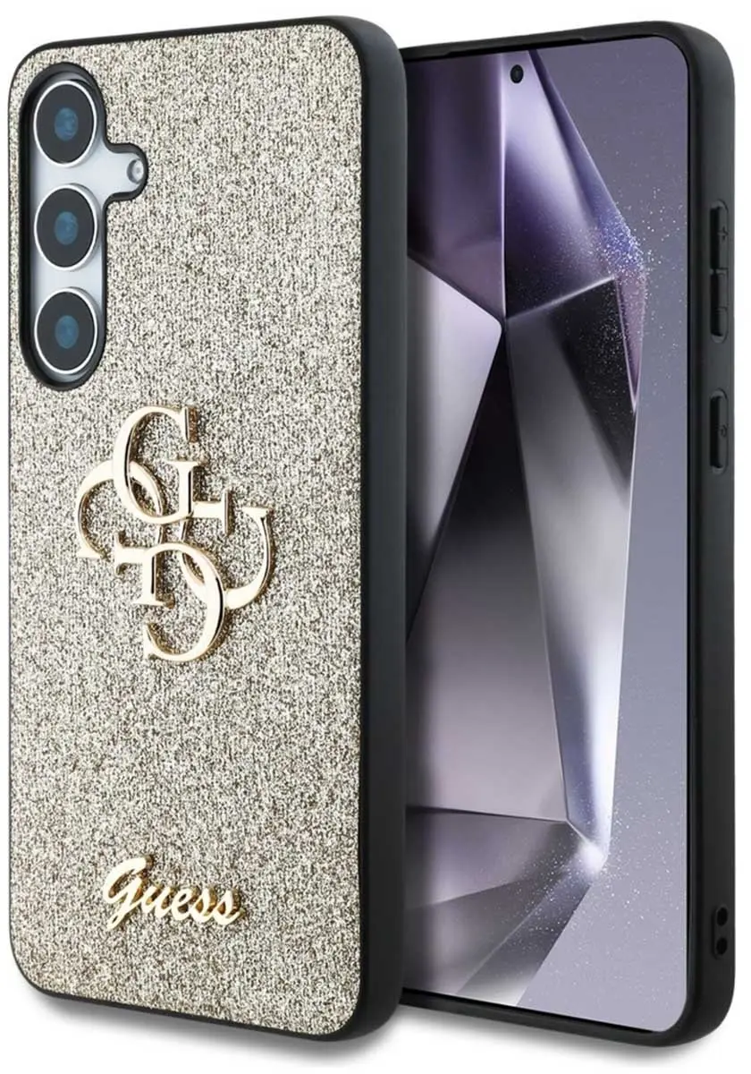 GUESS 4G Metal Logo Glitter Backcover GUHCS25SHG4SGD - Goud