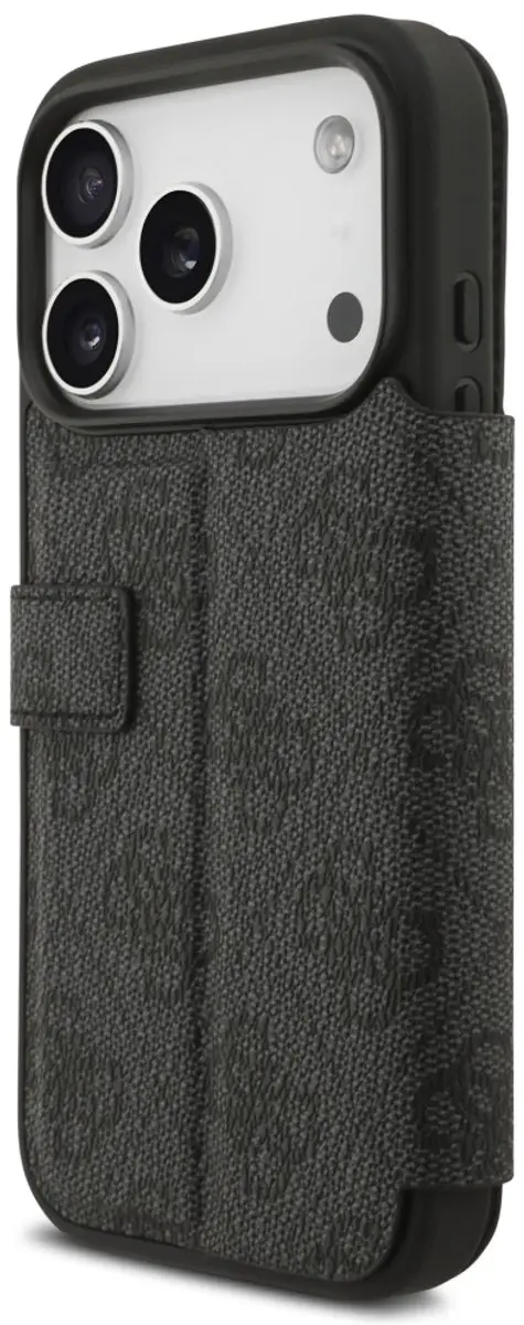 GUESS 4G Big Metal Logo Book Wallet Case - iPhone 17 Pro - 3 Pasjes - Zwart - afbeelding 6 van 6