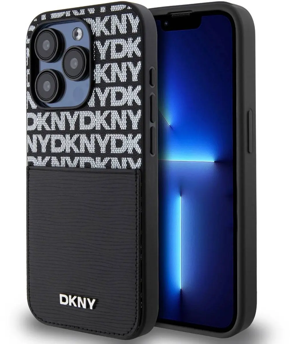DKNY Hoesje iPhone 15 Pro Max DKHCP15XPCRTHLK - Kaarthouder - Zwart