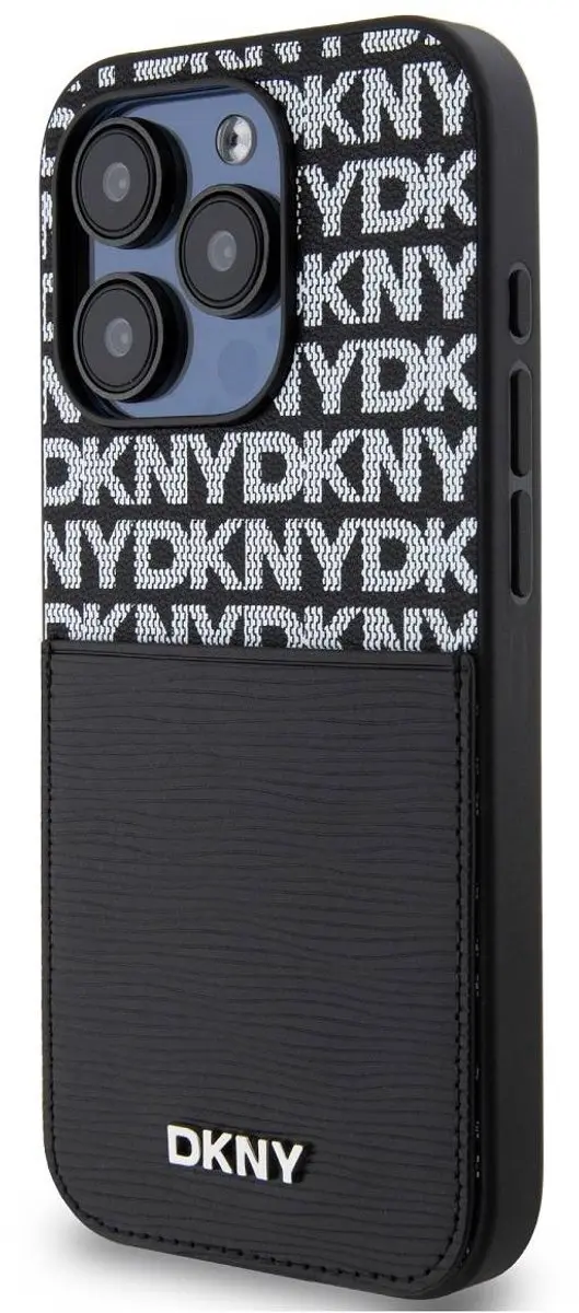 DKNY Hoesje iPhone 15 Pro Max DKHCP15XPCRTHLK - Kaarthouder - Zwart