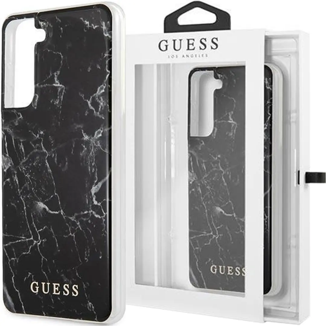 Guess Marble Back Case Zwart