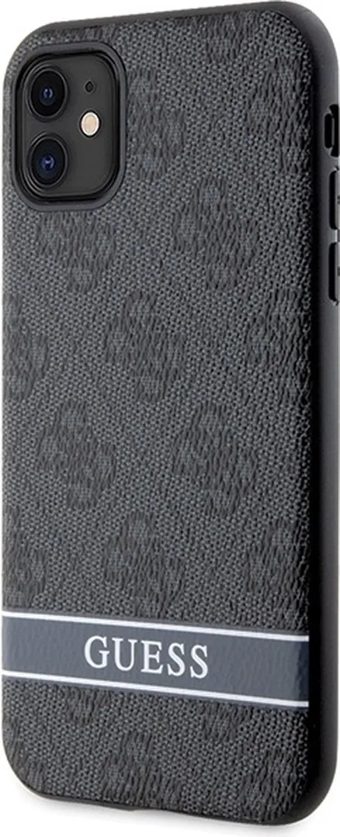 GUESS 4G Printed Stripe Back Case - iPhone 11 Grijs