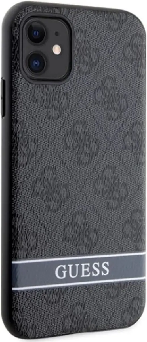 GUESS 4G Printed Stripe Back Case - iPhone 11 Grijs
