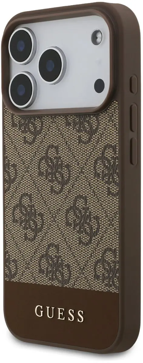 GUESS Hoesje iPhone 17 Pro - Bruin Canvas