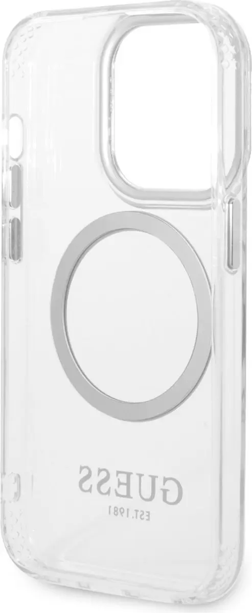 GUESS Translucent Back Case - iPhone 14 Pro Zilver - MagSafe