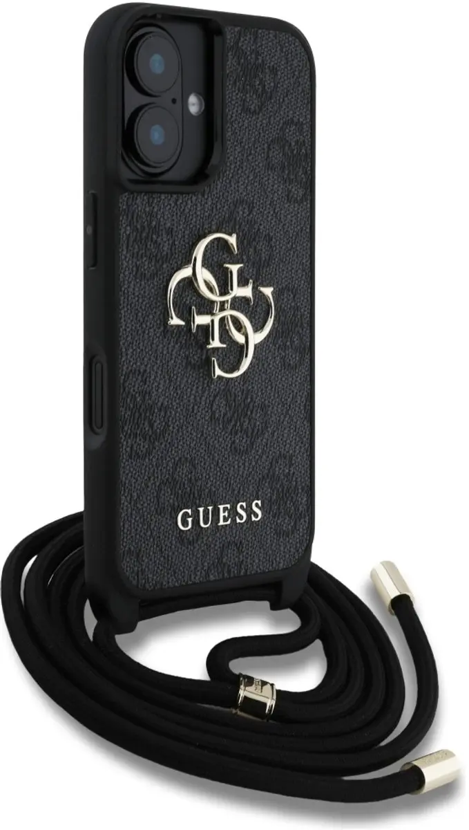 Guess 4G Big Logo iPhone 16 Hoesje - Zwart