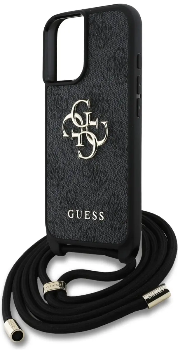 Guess 4G Big Logo iPhone 16 Hoesje - Zwart
