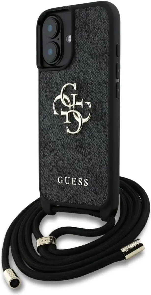 Guess 4G Big Logo iPhone 16 Hoesje - Zwart