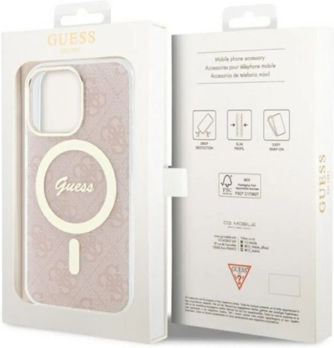 Guess 4G Back Case MagSafe iPhone 13 Pro - Roze
