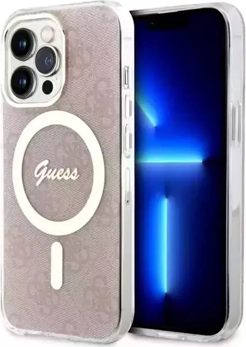 Guess 4G Back Case MagSafe iPhone 13 Pro - Roze