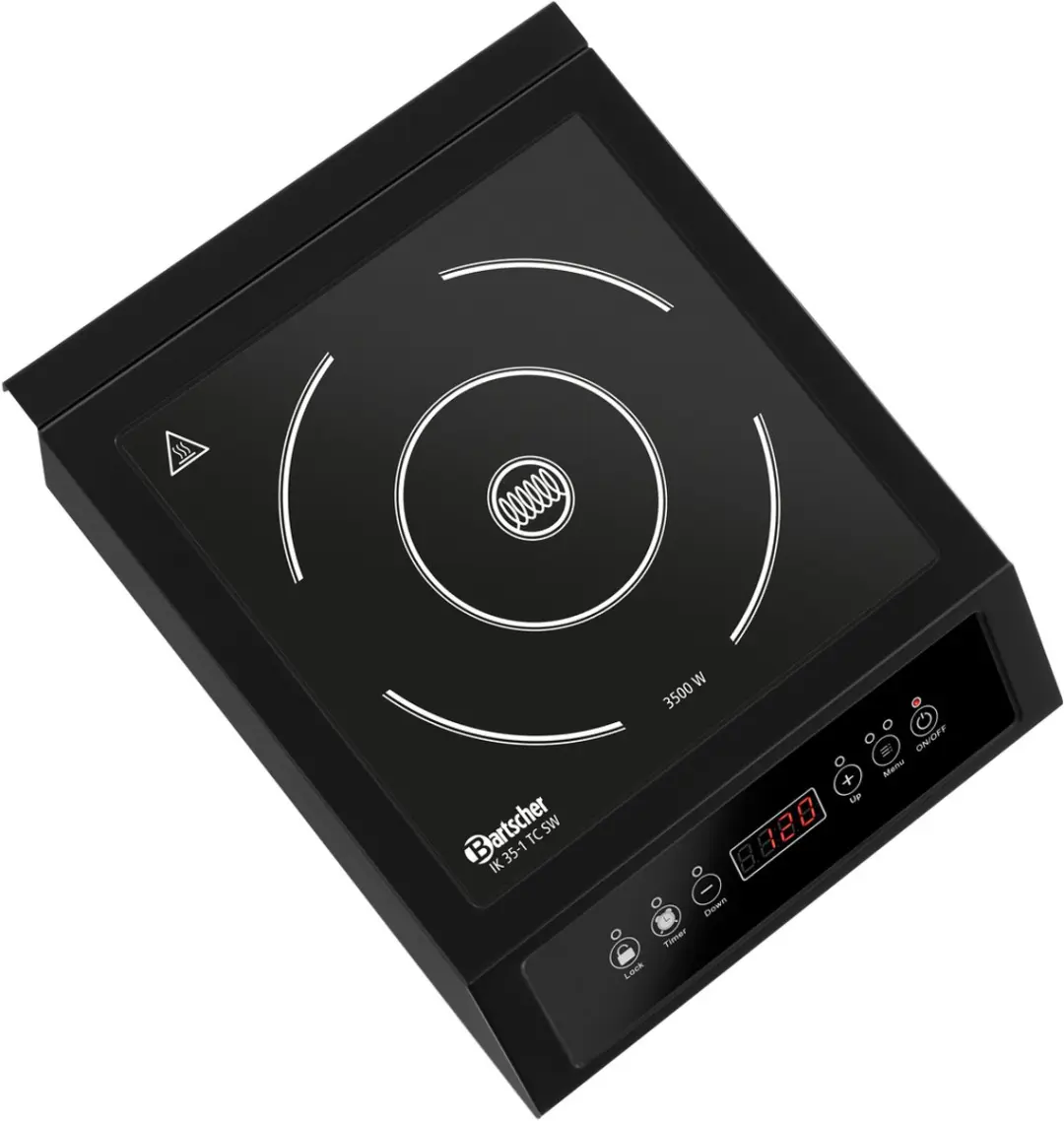 Bartscher Inductiekookplaat IK 35-1 TC - 3,5 kW - 1 Zone - Ø24cm - Zwart