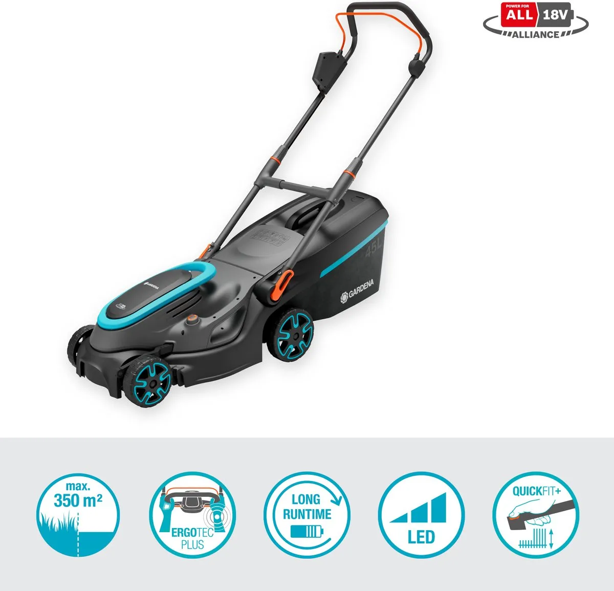 Gardena PowerMax 37/36V P4A Accu Grasmaaier - 37cm - 2x Accu 4000mAh