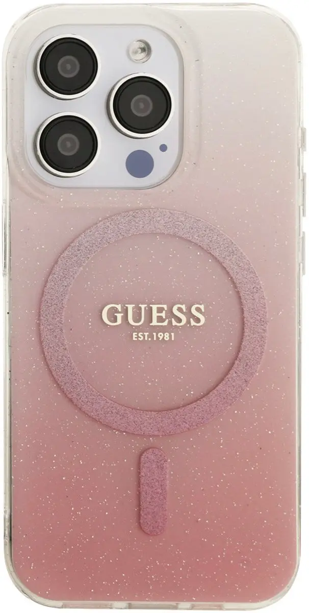 Guess iPhone 15 Pro Hoesje - MagSafe - Roze - MPN 3666339455842