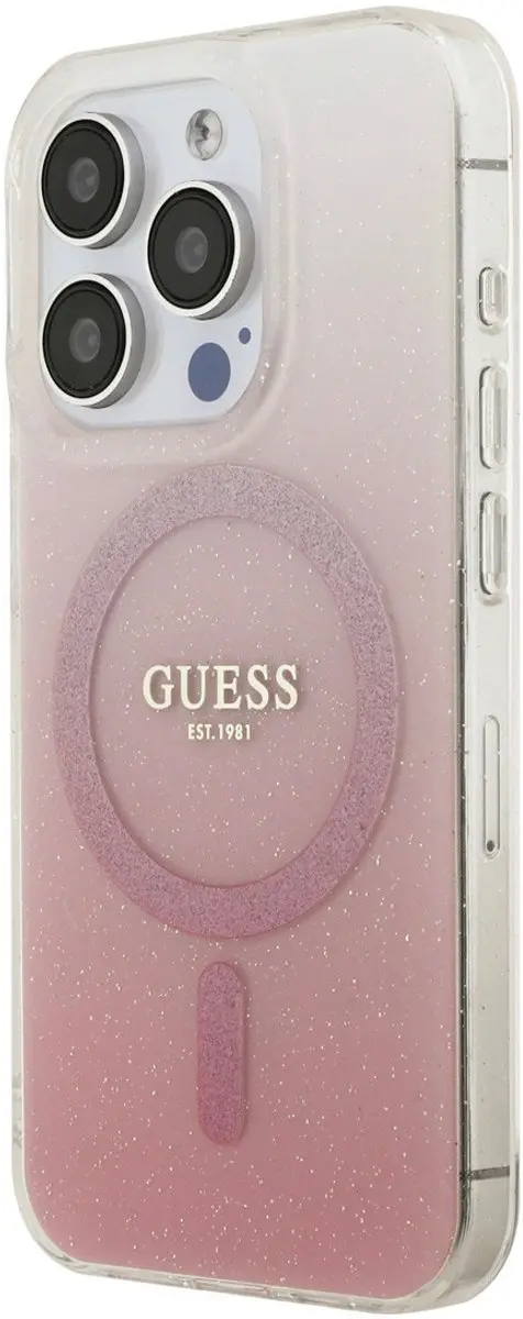 Guess iPhone 15 Pro Hoesje - MagSafe - Roze - MPN 3666339455842