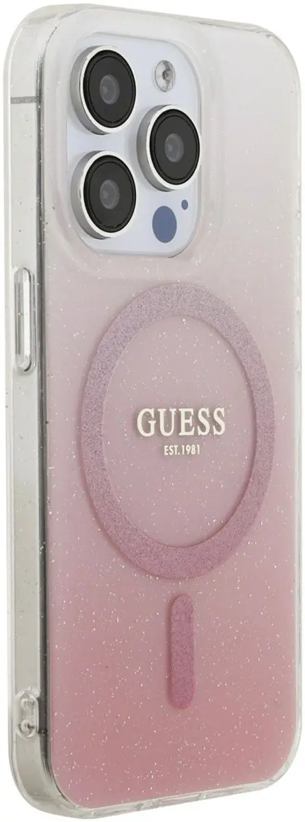 Guess iPhone 15 Pro Hoesje - MagSafe - Roze - MPN 3666339455842