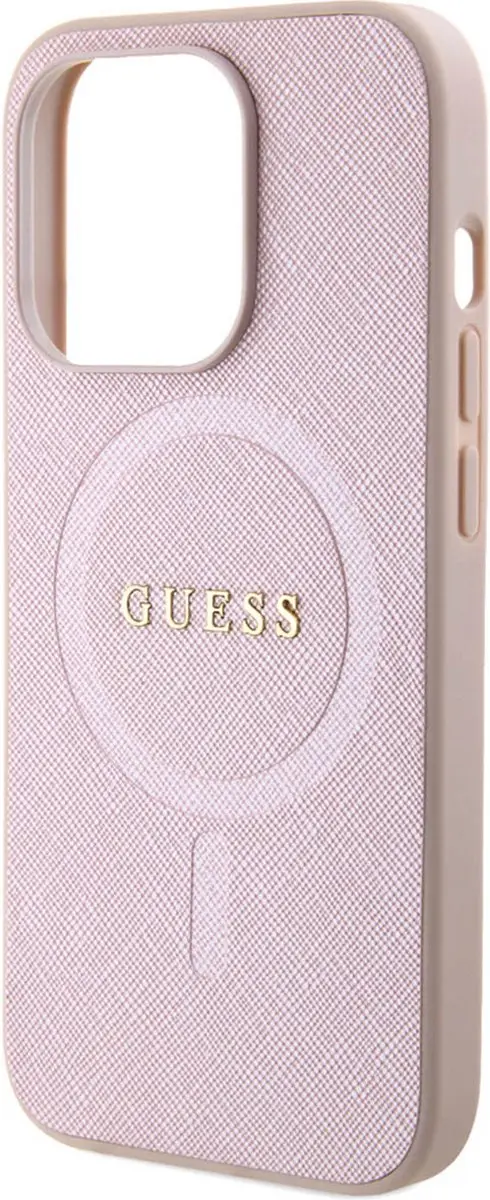 GUESS Saffiano Hoes MagSafe iPhone 15 Pro - Roze - afbeelding 6 van 6