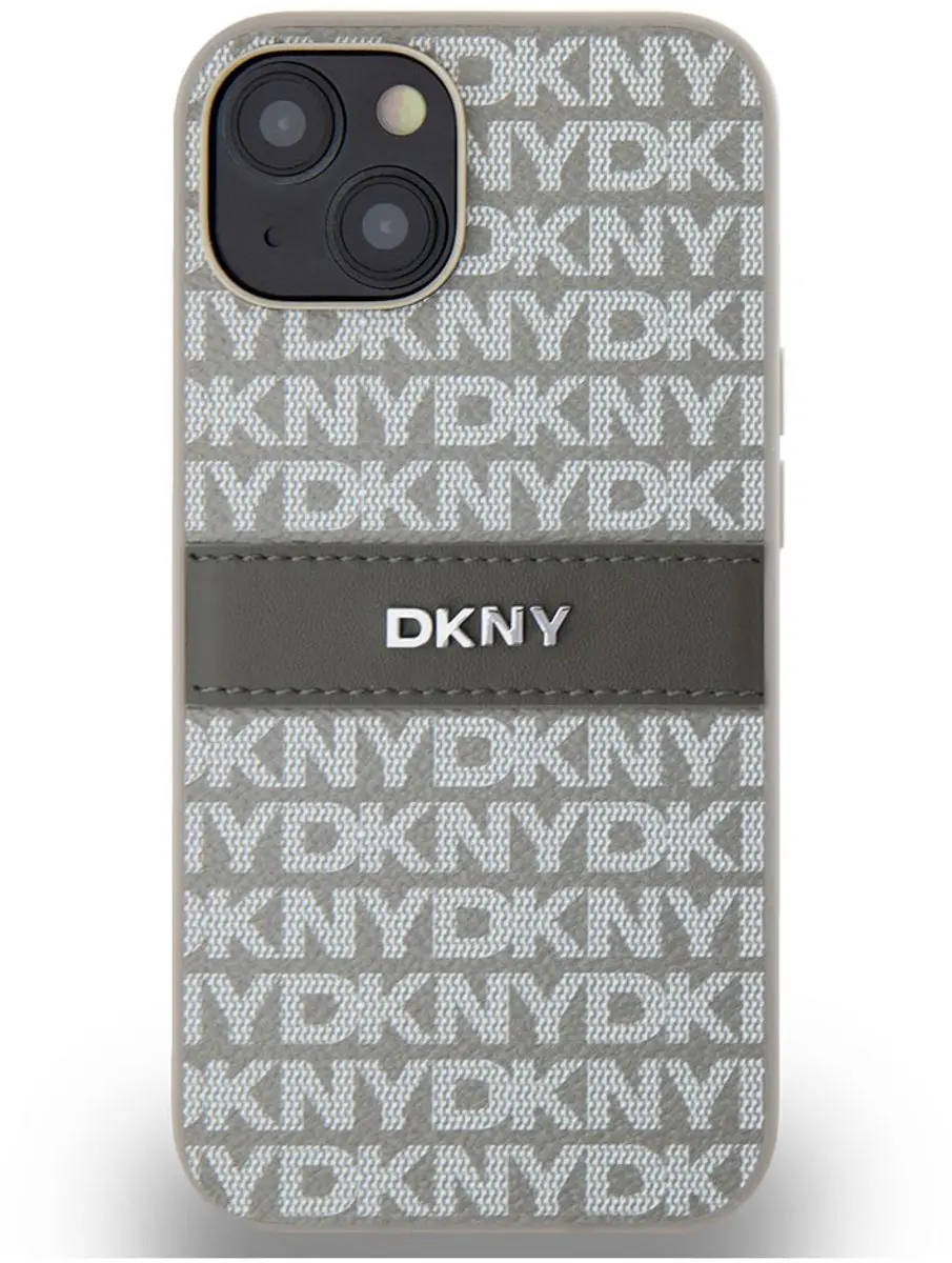 DKNY Textured Tonal Stripe Back Case - iPhone 14 Beige