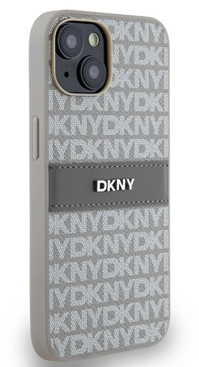 DKNY Textured Tonal Stripe Back Case - iPhone 14 Beige