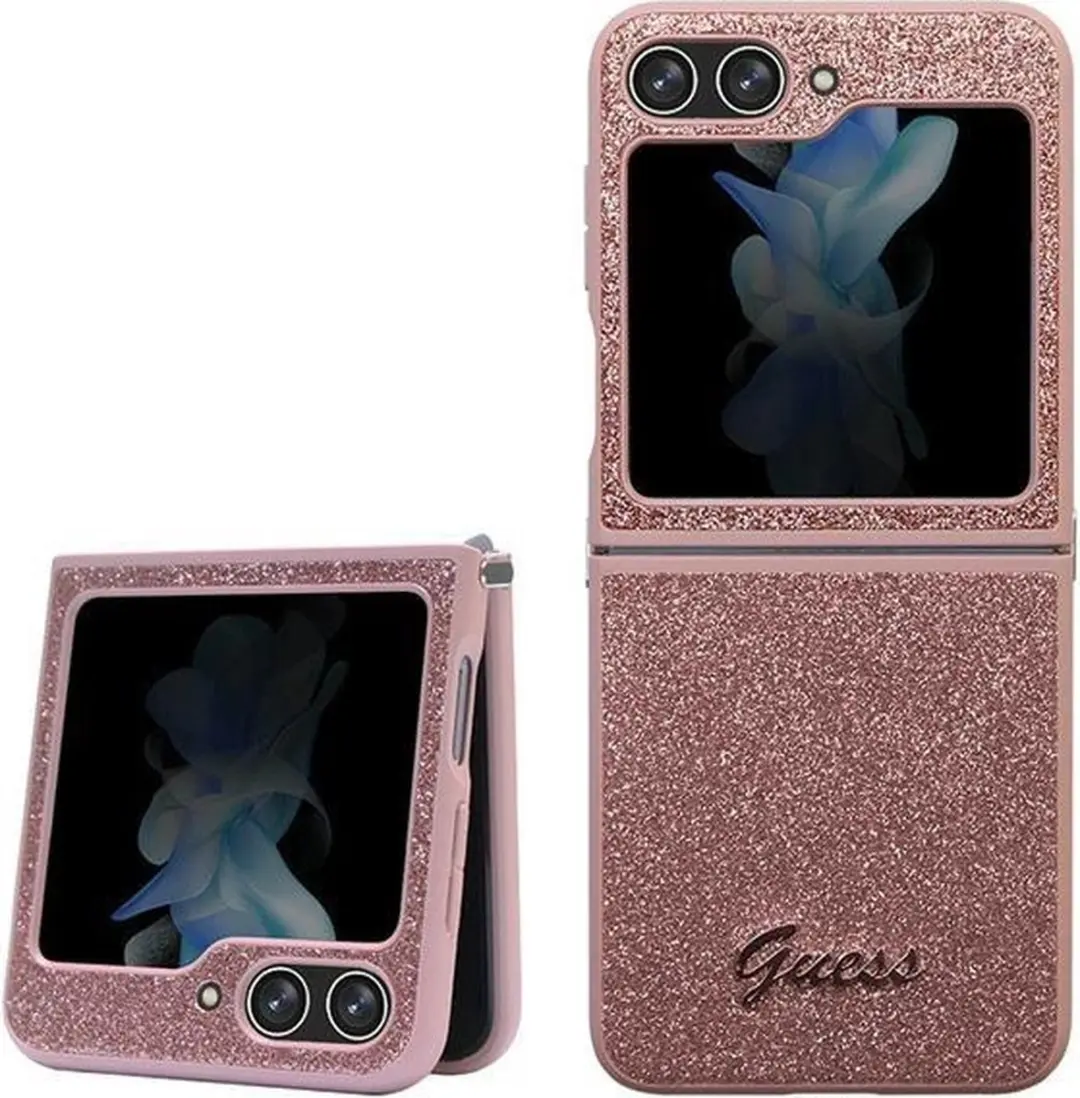 GUESS Glitter Flakes Hoesje - Samsung Galaxy Z Flip 5 - Roze - afbeelding 6 van 6