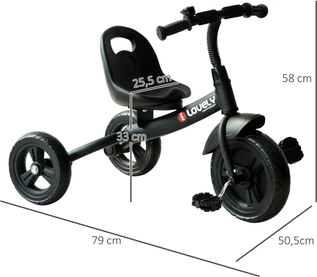Homcom Kinderdriewieler - Zwart