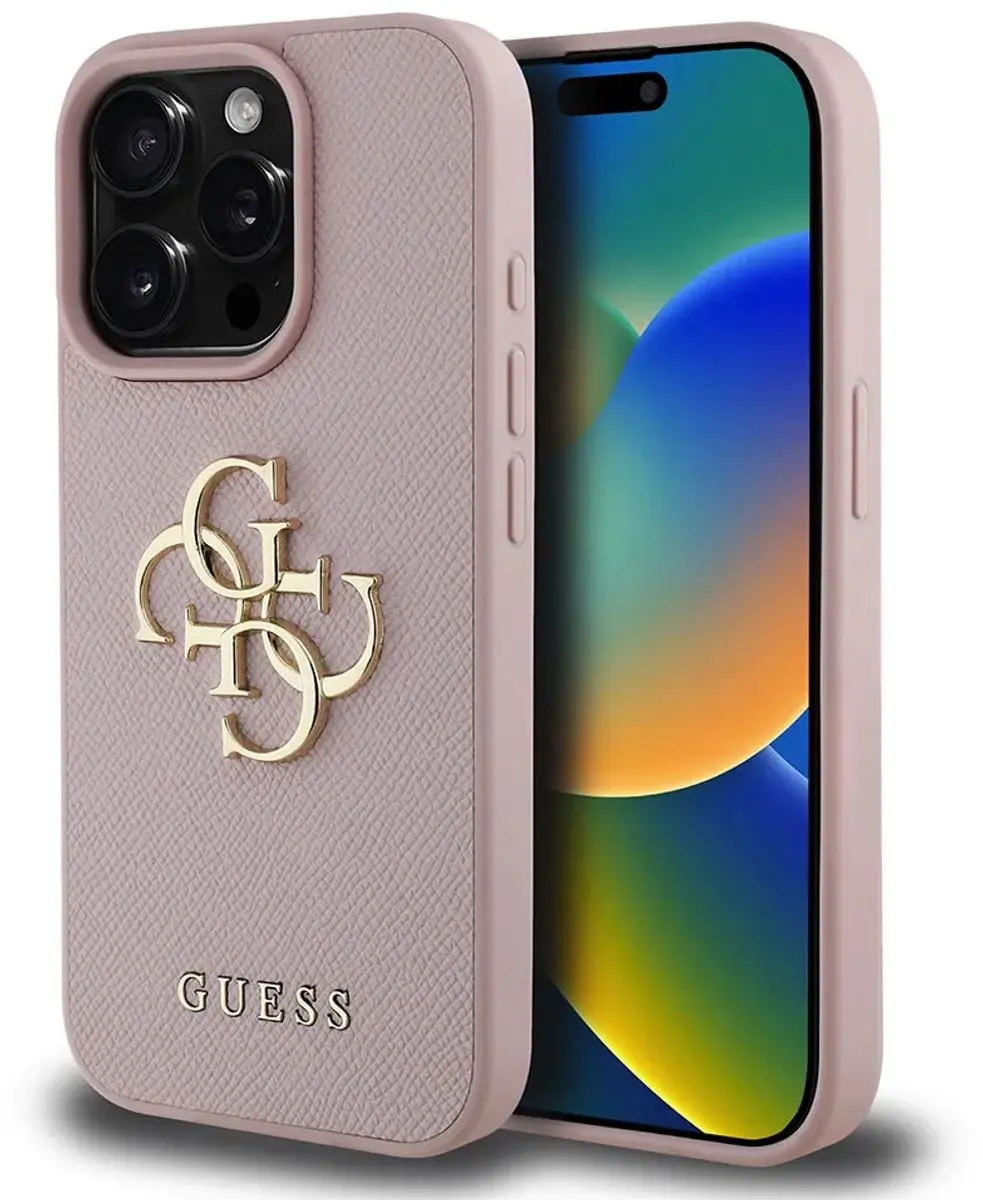 Guess Pu Grained iPhone 15 Pro Telefoonhoesje
