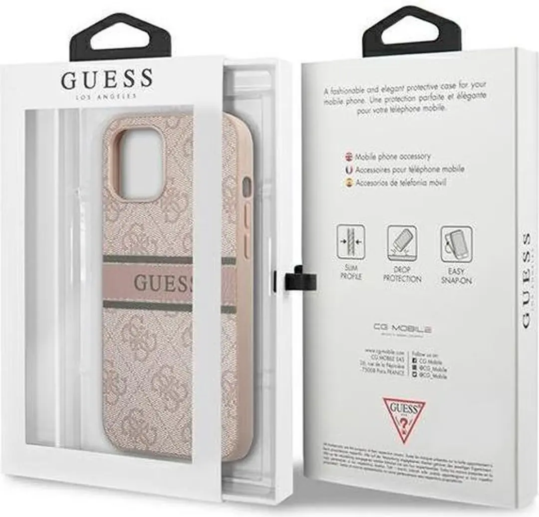 GUESS Hoesje iPhone 12/12 Pro - Roze Patroon - afbeelding 6 van 6