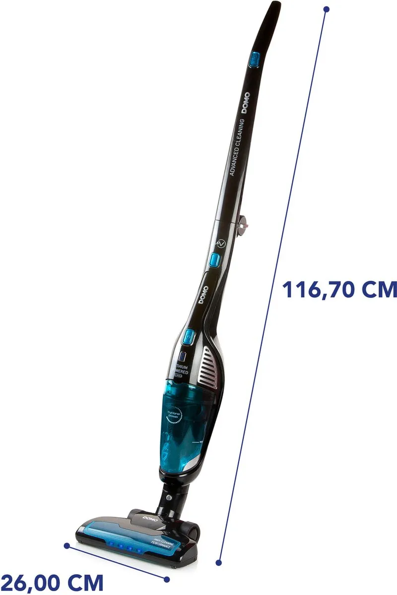 Domo DO228SV Steelstofzuiger 3-in-1 - 21,6V - Zwart