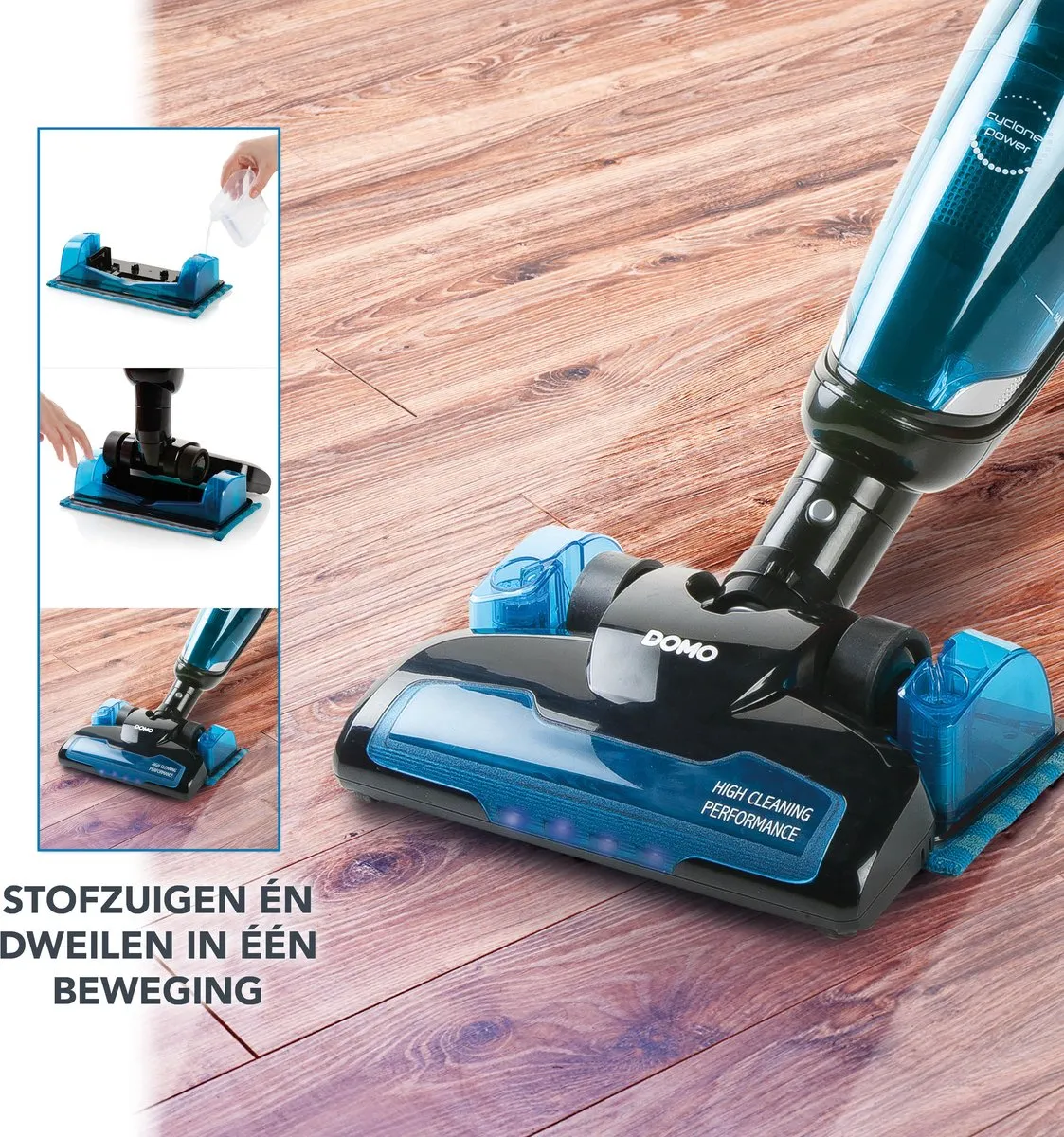 Domo DO228SV Steelstofzuiger 3-in-1 - 21,6V - Zwart