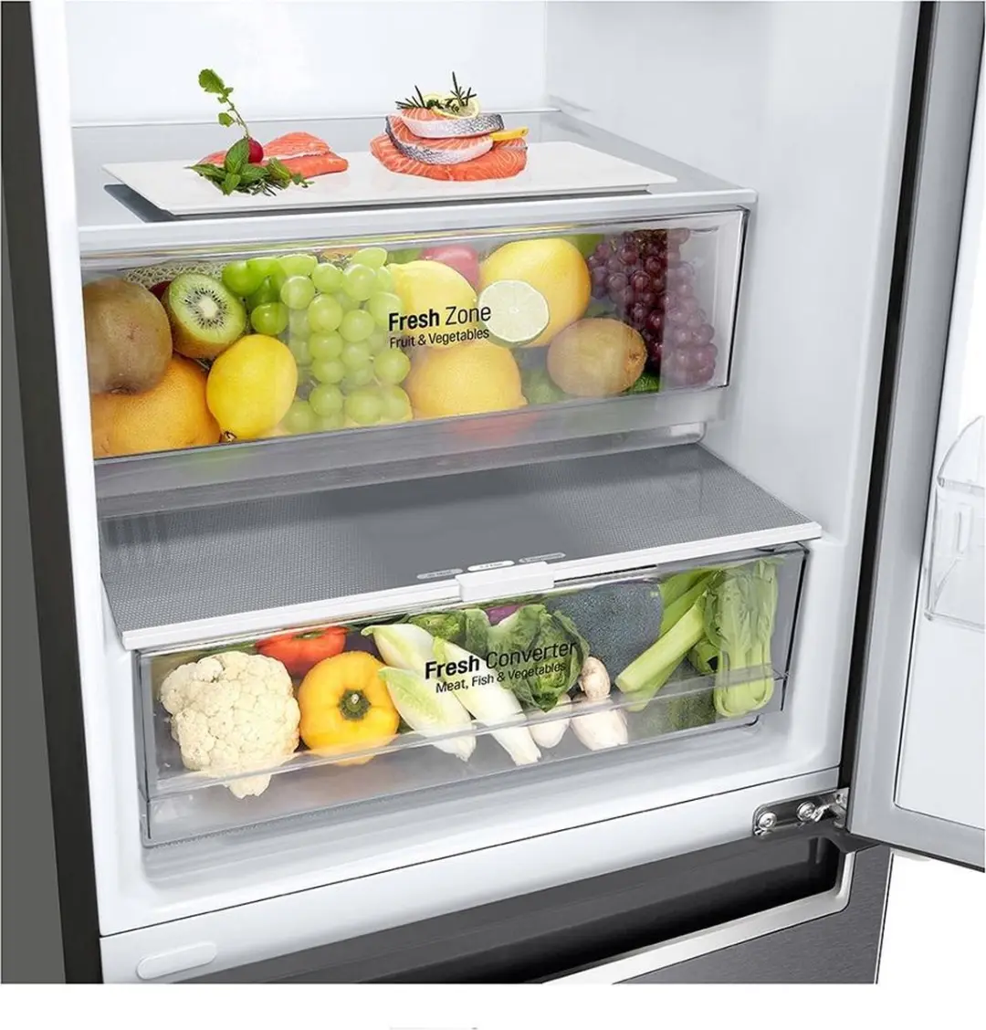 LG GBP62DSNFN Koel-Vriescombinatie - 340L - RVS