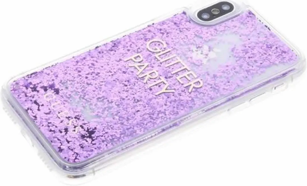 Guess Glitter Party Hardcase - Roze - iPhone X