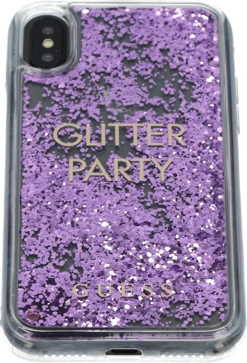 Guess Glitter Party Hardcase - Roze - iPhone X - afbeelding 6 van 6
