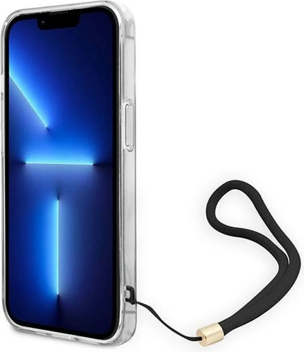 Guess 4G Printed Back Case met Strap - iPhone 14 - Bruin