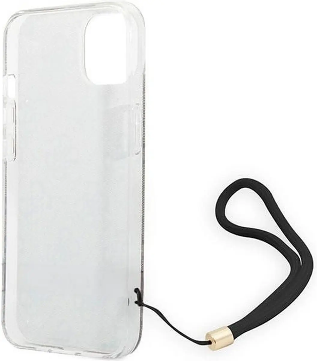 Guess 4G Printed Back Case met Strap - iPhone 14 - Bruin
