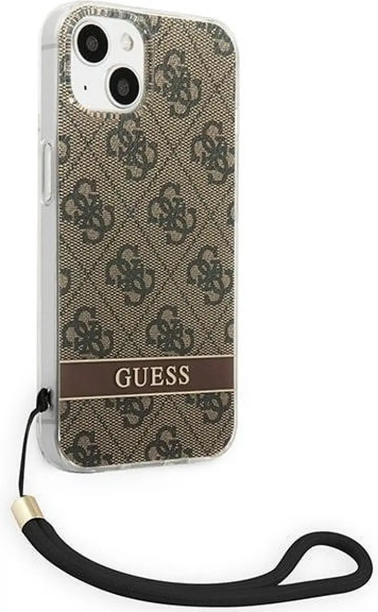 Guess 4G Printed Back Case met Strap - iPhone 14 - Bruin - afbeelding 6 van 6