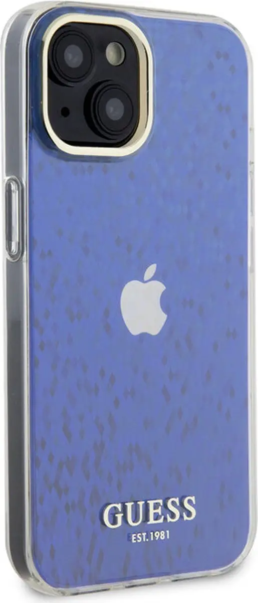 Guess iPhone 15 Hardcase Faceted Mirror - Disco Blue