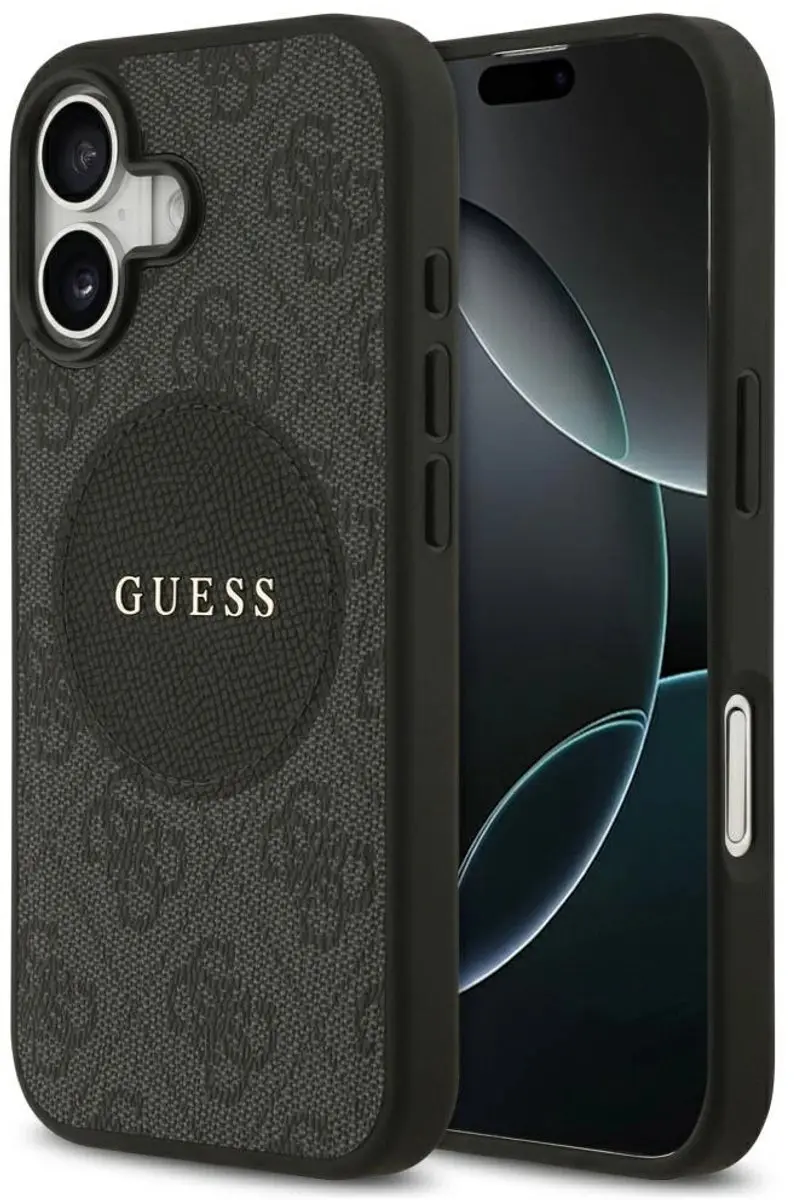 GUESS Case 4G Circle Classic Logo iPhone 17 MagSafe - Zwart
