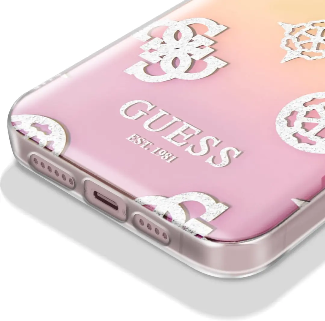 GUESS Hoesje iPhone 15 Plus TPU Peony - Meerkleurig