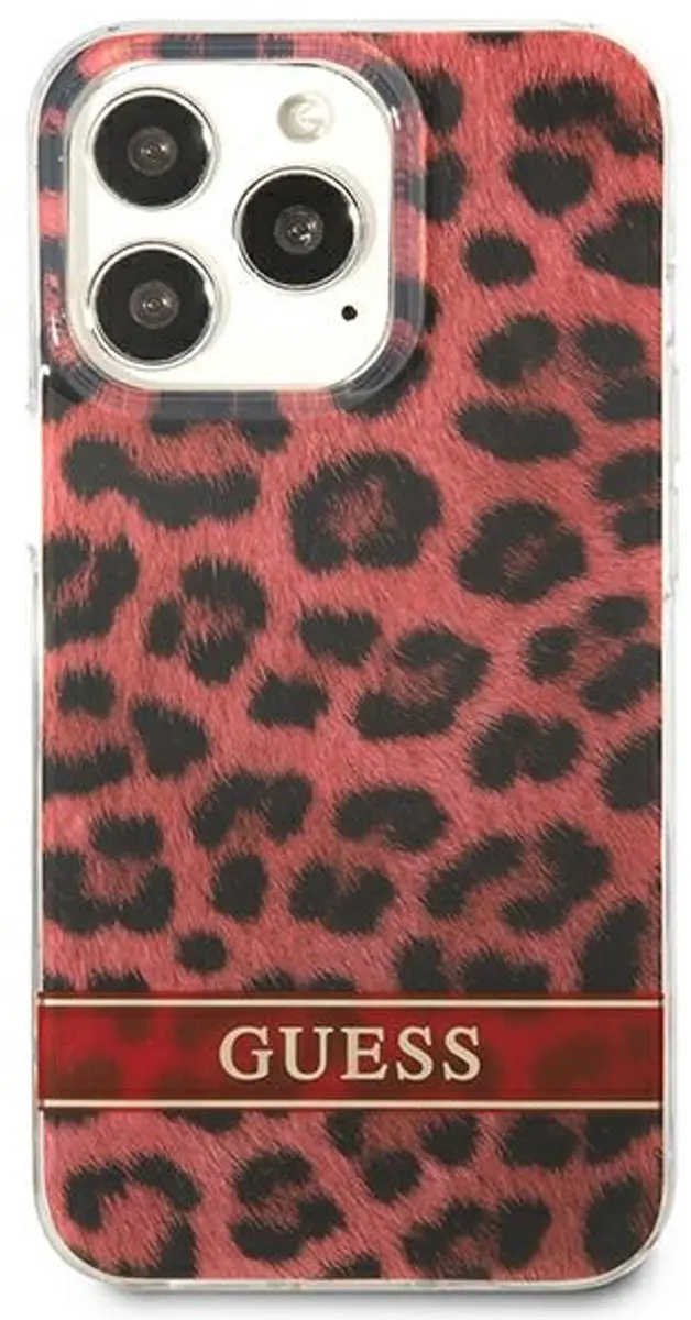 Guess Hulle iPhone 13 Pro/13 Hardcase - Rood/Leopard