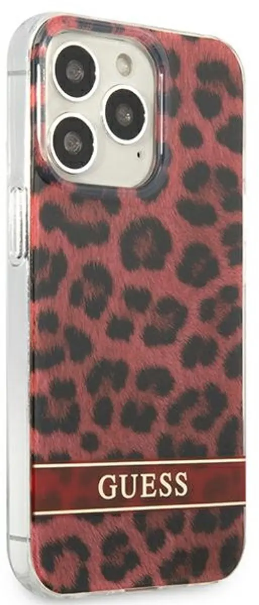 Guess Hulle iPhone 13 Pro/13 Hardcase - Rood/Leopard