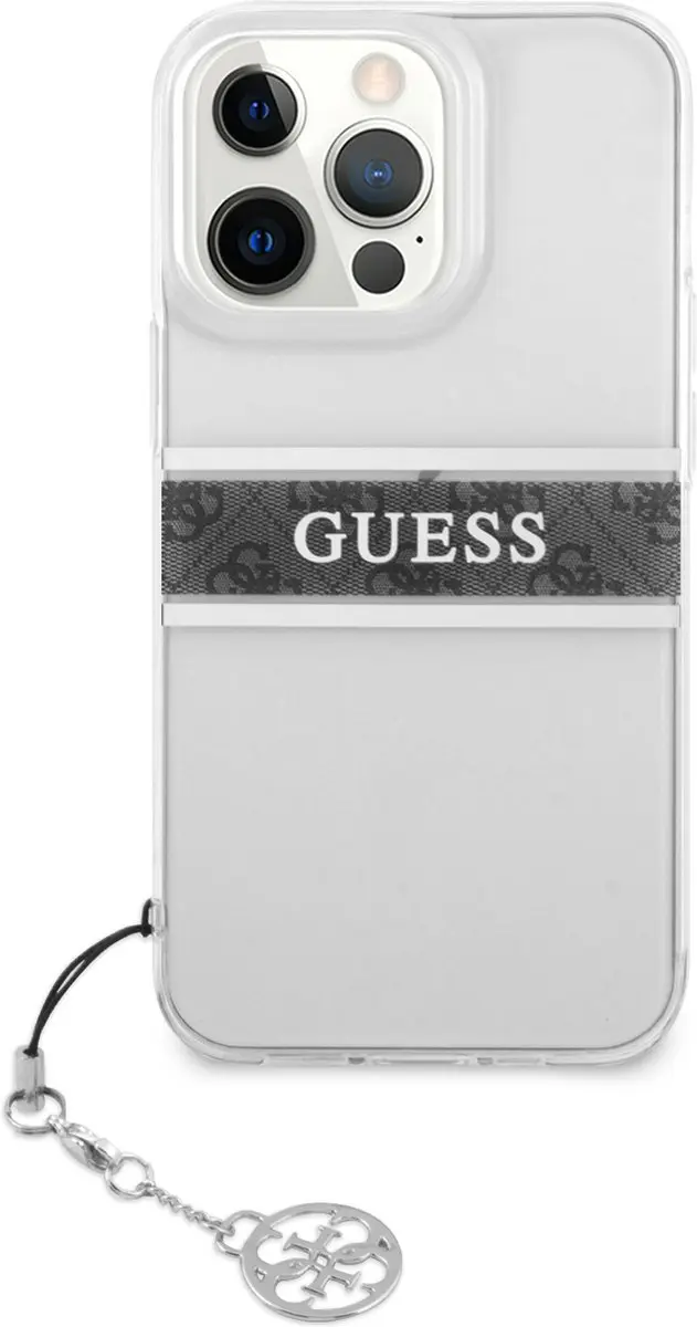 GUESS Charms Backcase iPhone 13 Pro - Transparant Grijs